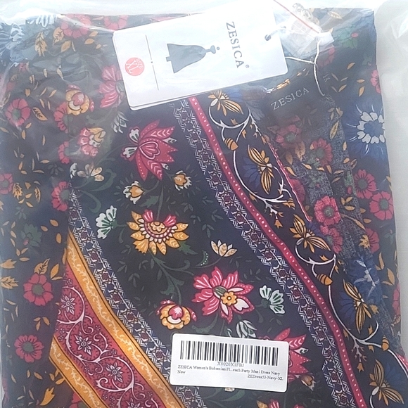 Zesica Navy Bohemian Party Dress XL - Picture 5 of 5